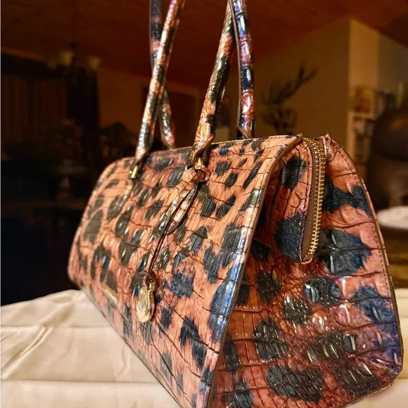 Brahmin Golden lynx Sophia nwt Croc-Embossed Shoulder Bag 🤩 - Picture 5 of 6